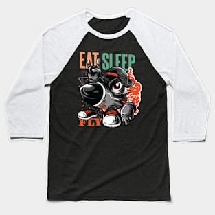 Eat Sleep Fly Baseball T-Shirt